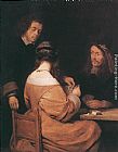 Gerard Ter Borch Canvas Paintings - Card-Players